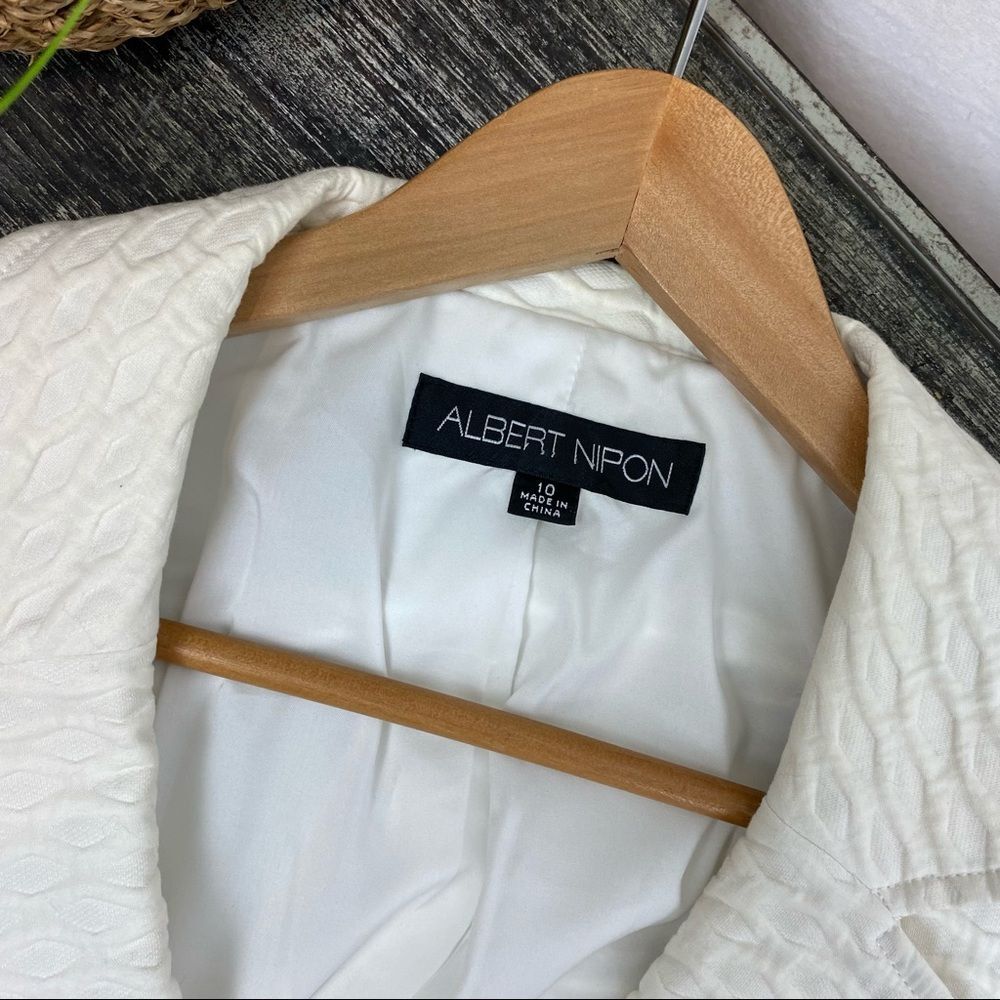 Albert Nipon Textured Button Up Structured Jacket… - image 7